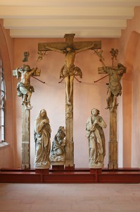 Monumentale Kreuzigungsgruppe, gest. von Hans Backoffen