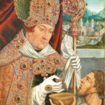 Lucas Cranach d. Ä. (Werkstatt; Simon Franck?), Erzbischof Albrecht von Brandenburg als hl. Martin, 1543