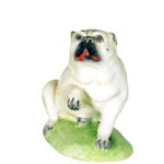 Mops, Manufaktur Höchst, 1746/50, Fayence, farbig staffiert, GDKE – Direktion Landesmuseum Mainz, Inv.-Nr. M.O. 1